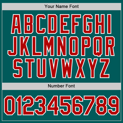 Custom Teal Red-White Performance T-Shirt