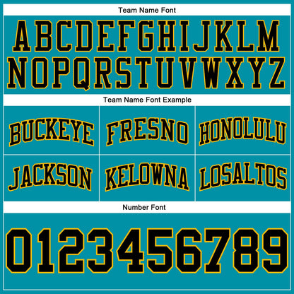 Custom Teal Black-Gold Authentic Throwback Basketball Shorts