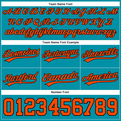 Custom Teal Orange-Black Authentic Throwback Basketball Shorts
