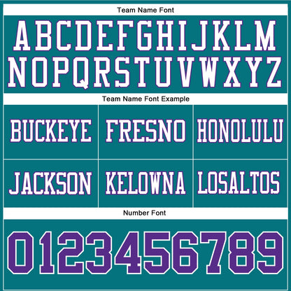 Custom Teal Purple-White Authentic Football Jersey