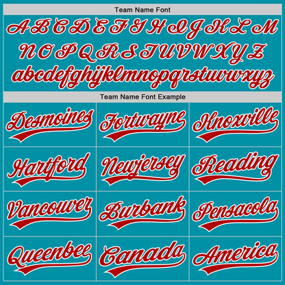 Custom Stitched Teal Red-White Baseball Pullover Sweatshirt Hoodie
