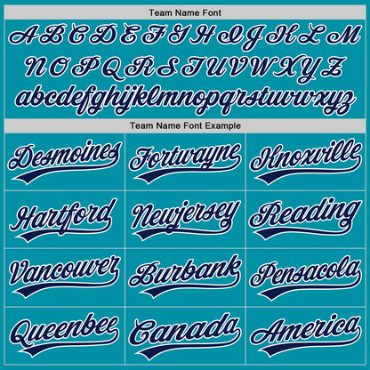 Custom Stitched Teal Navy-White Baseball Pullover Sweatshirt Hoodie
