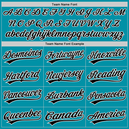 Custom Stitched Teal Black-White Baseball Pullover Sweatshirt Hoodie