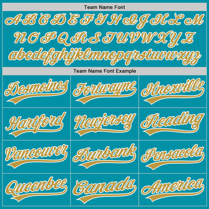Custom Stitched Teal Old Gold-White Baseball Pullover Sweatshirt Hoodie