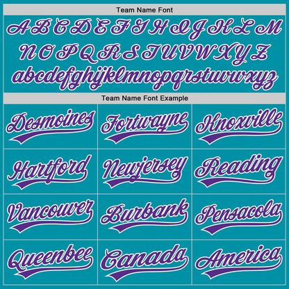 Custom Stitched Teal Purple-White Baseball Pullover Sweatshirt Hoodie