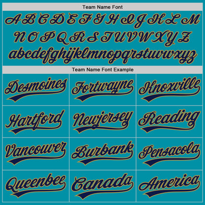 Custom Stitched Teal Navy-Old Gold Baseball Pullover Sweatshirt Hoodie