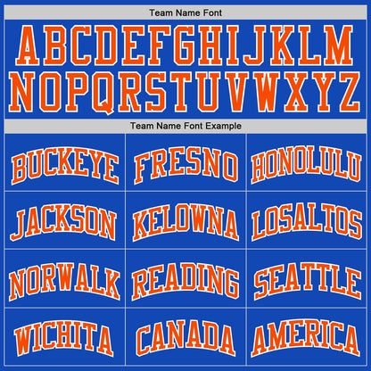 Custom Thunder Blue Orange-White Authentic Basketball Jersey