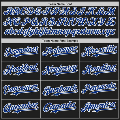 Custom Black Royal Pinstripe White Authentic Two Tone Baseball Jersey