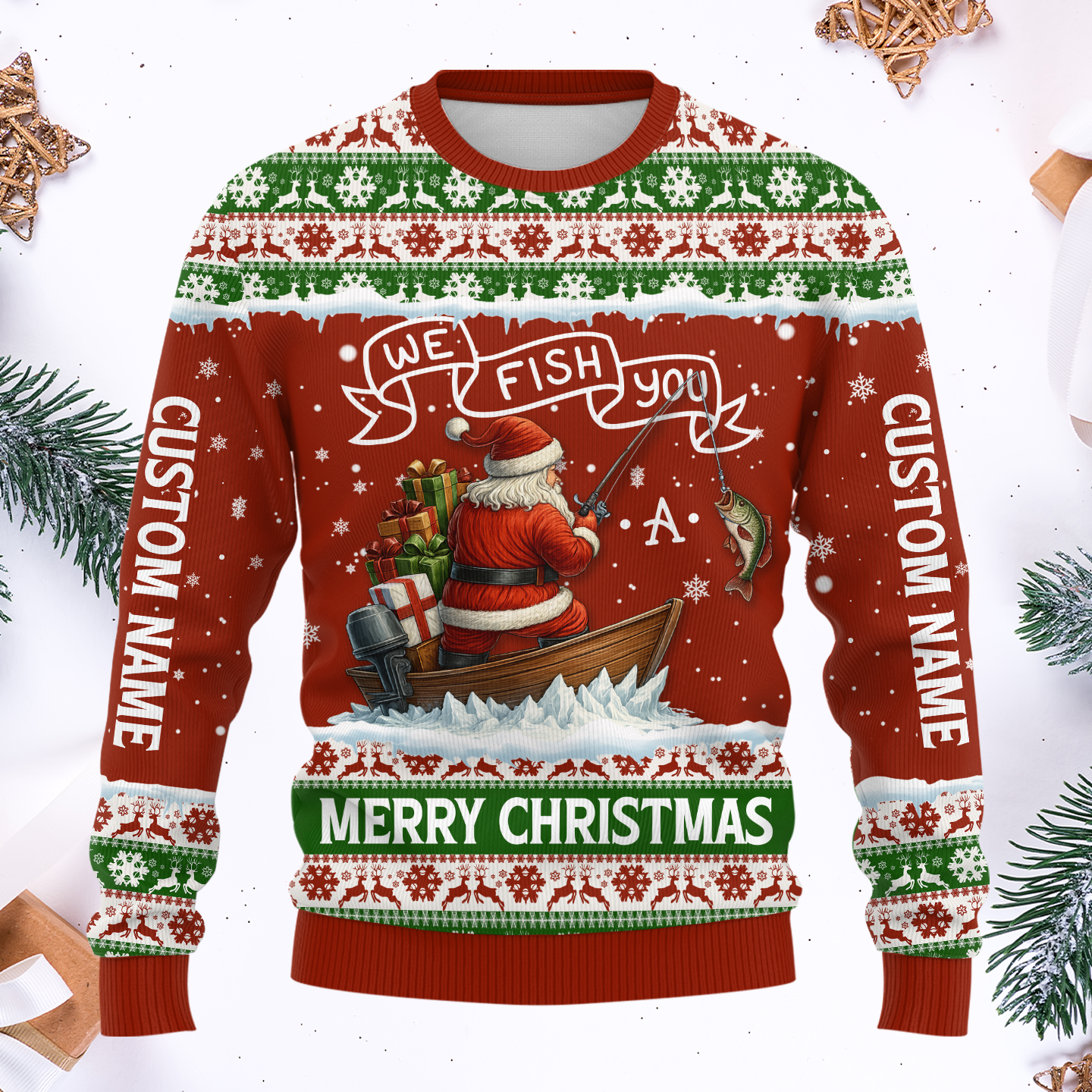 We Fish You a Merry Christmas Hoodie – Funny Fishing Holiday Zip Up