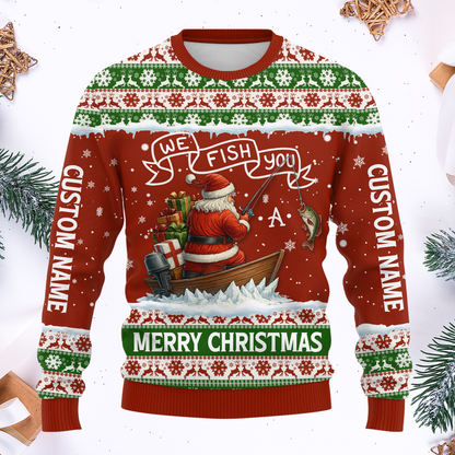 We Fish You a Merry Christmas Hoodie – Funny Fishing Holiday Zip Up