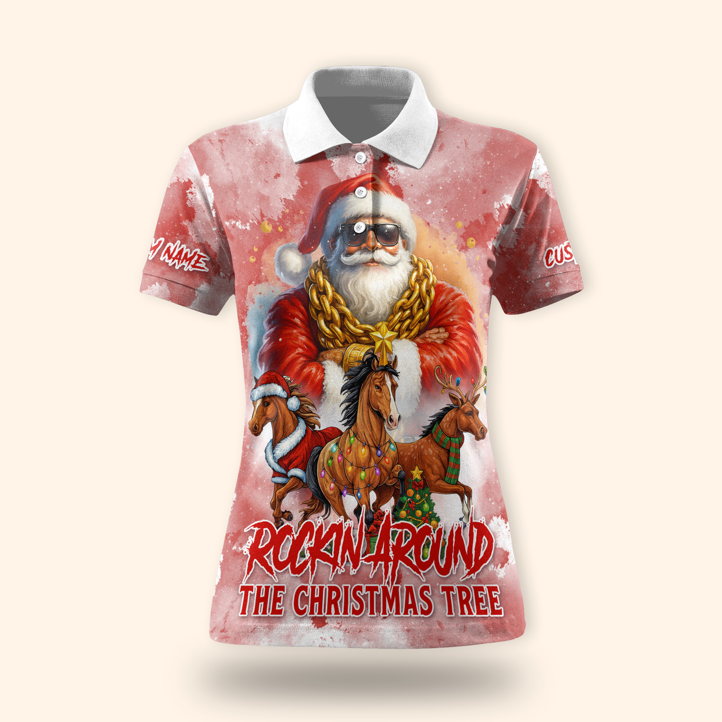 Rockin’ Around the Christmas Tree Hoodie – Funny Santa Zip Up