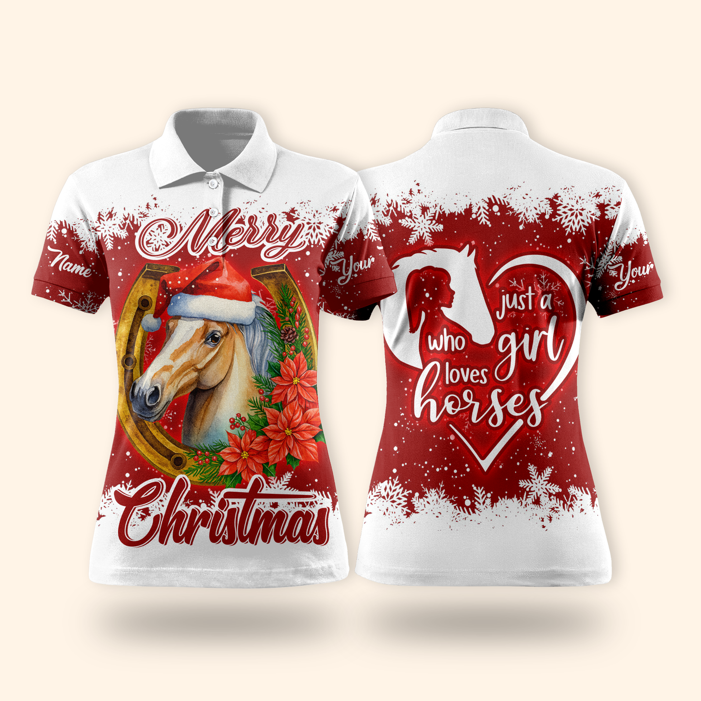 Just a Girl Who Loves Horses Christmas Hoodie – Merry Horse Lover Zip Up Sweatshirt