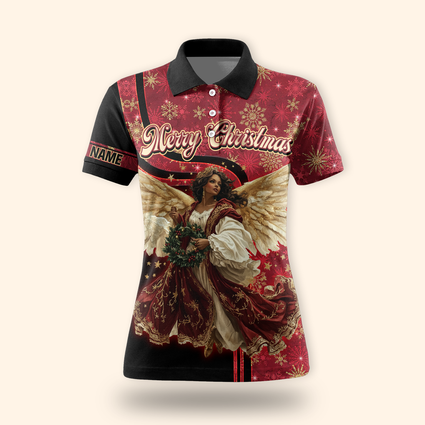 Christmas Angel Hoodie – Merry Christmas Zip Up, Elegant Angel Wings Holiday Sweater