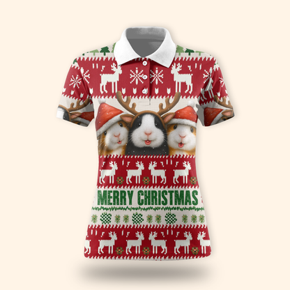 Funny Guinea Pig Christmas Hoodie – Merry Christmas Ugly Sweater Style Zip Up