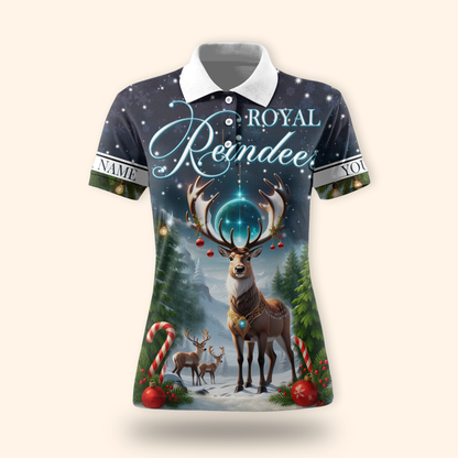 Royal Reindeer Christmas Hoodie – Elegant Winter Wonderland Zip Up