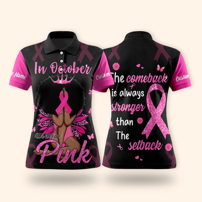 Custom Name Pink Ribbon Warrior shirt