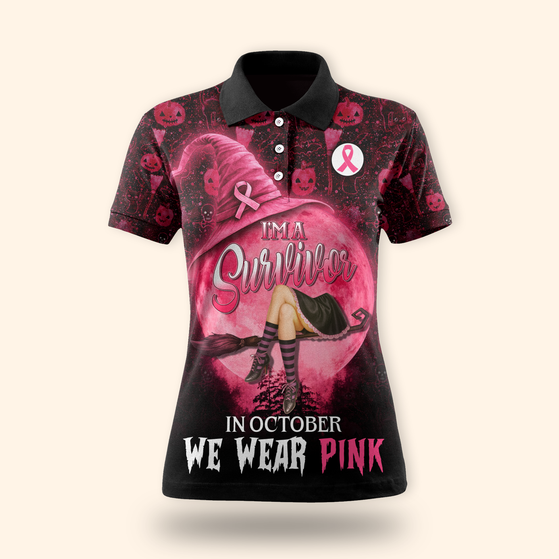 Personalized Breast Cancer Survivor Witch, Custom Choo