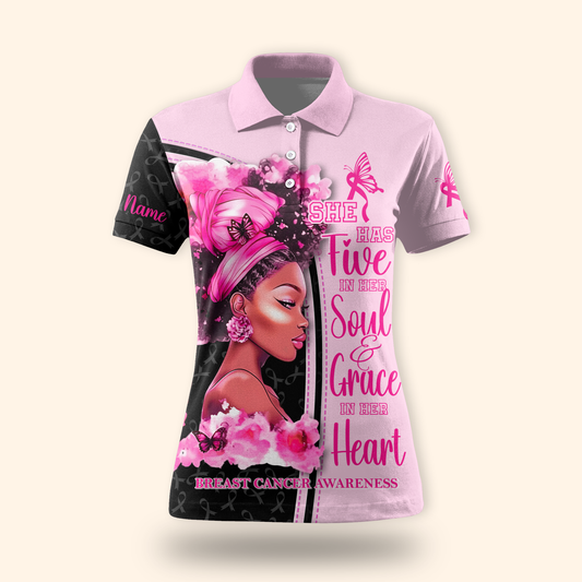 Personalized Breast Cancer Awareness Shirt for Black Women