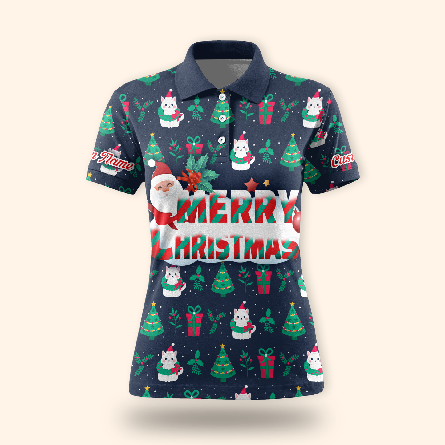 Merry Christmas Hoodie – Cute Holiday Zip Up with Santa and Gifts