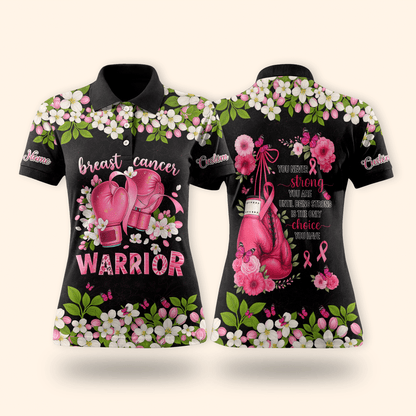 Personalized Floral Fight Like Warrior - Breast Cancer Awareness Shirt