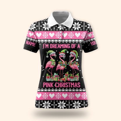 I’m Dreaming of a Pink Christmas Hoodie – Cute Flamingo Holiday Zip Up Sweater