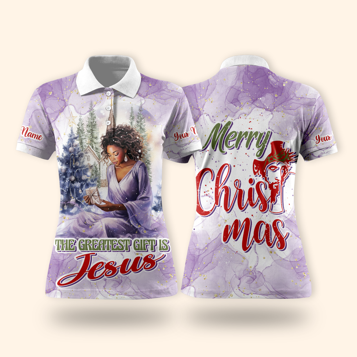 The Greatest Gift Is Jesus Hoodie – Christian Christmas Zip Up, Black Queen Faith Hoodie, Custom Name Design