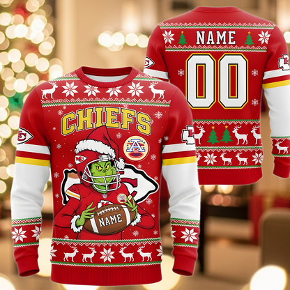Funny Ugly Christmas Sweater - MERRY CHRISTMASS -Gifts for Fan Custom name and number