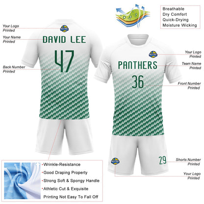 Custom White Kelly Green Geometric Shape Sublimation Volleyball Uniform Jersey