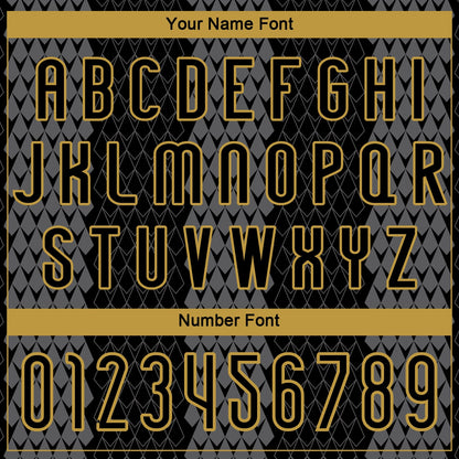 Custom Black Gray-Old Gold Geometric Shape Sublimation Volleyball Uniform Jersey