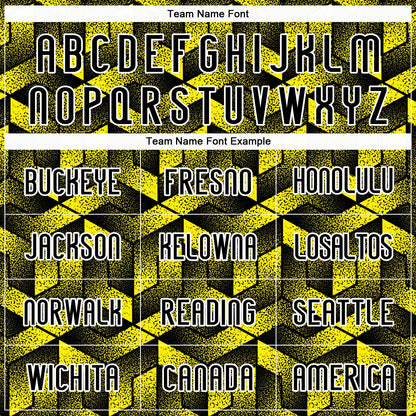Custom Light Yellow Black-White Geometric Shape Sublimation Volleyball Uniform Jersey