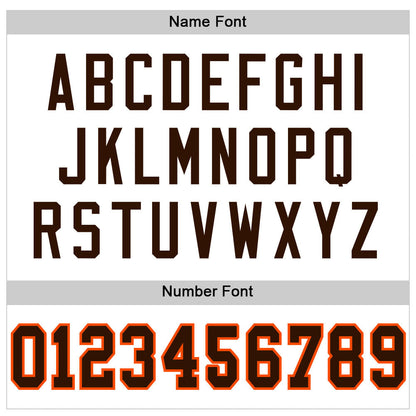 Custom White Brown-Orange Mesh Authentic Football Jersey