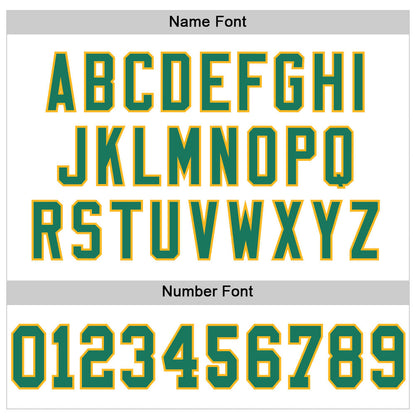 Custom White Kelly Green-Gold Mesh Authentic Football Jersey