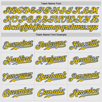 Custom White Royal Pinstripe Gold-Royal Authentic Baseball Jersey