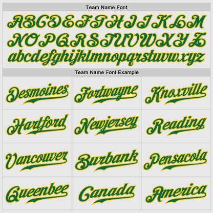 Custom White Kelly Green Pinstripe Kelly Green-Gold Authentic Baseball Jersey