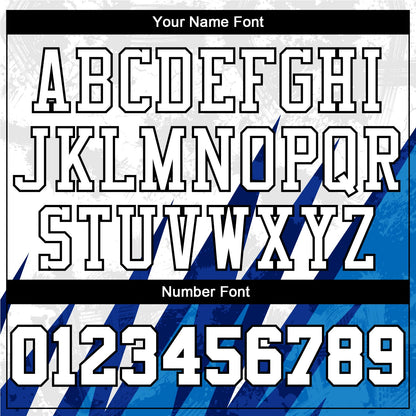 Custom White White-Royal Round Neck Sublimation Basketball Uniform Jersey