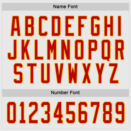 Custom White Red-Gold Hockey Jersey
