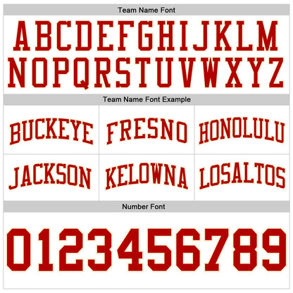 Custom White Red-Cream Authentic Throwback Basketball Shorts