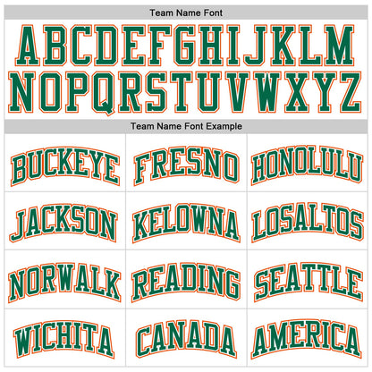 Custom White Kelly Green Pinstripe Kelly Green-Orange Authentic Basketball Jersey