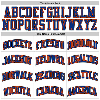 Custom White Royal Orange-Black Authentic Throwback Basketball Jersey