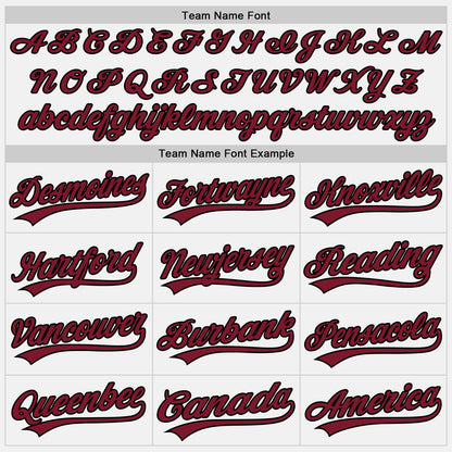 Custom White Crimson Pinstripe Crimson-Black Authentic Baseball Jersey