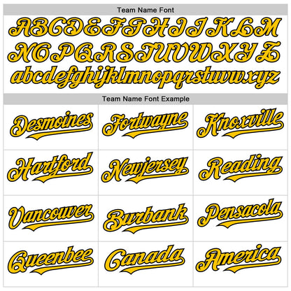 Custom White Yellow-Black Authentic Baseball Jersey