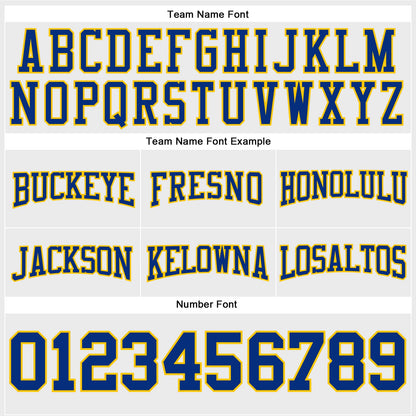 Custom Stitched White Royal-Yellow Football Pullover Sweatshirt Hoodie