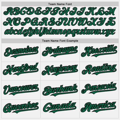 Custom White Kelly Green Pinstripe Black Authentic Baseball Jersey