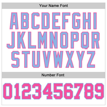 Custom White Pink-Light Blue Authentic Football Jersey