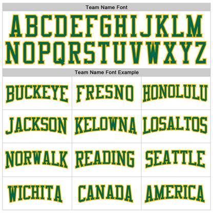 Custom White Kelly Green-Gold Authentic Football Jersey