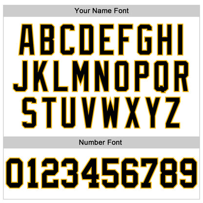 Custom White Black-Gold Authentic Football Jersey