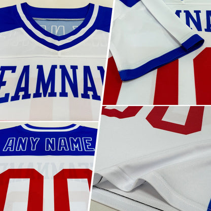 Custom White Gold-Royal Authentic Football Jersey