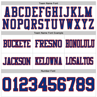Custom White Royal-Red Authentic Football Jersey