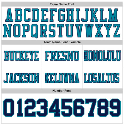 Custom White Navy-Teal Authentic Football Jersey