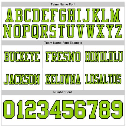 Custom White Neon Green-Black Authentic Football Jersey
